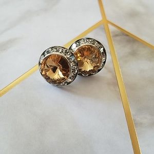 Amber color post earrings